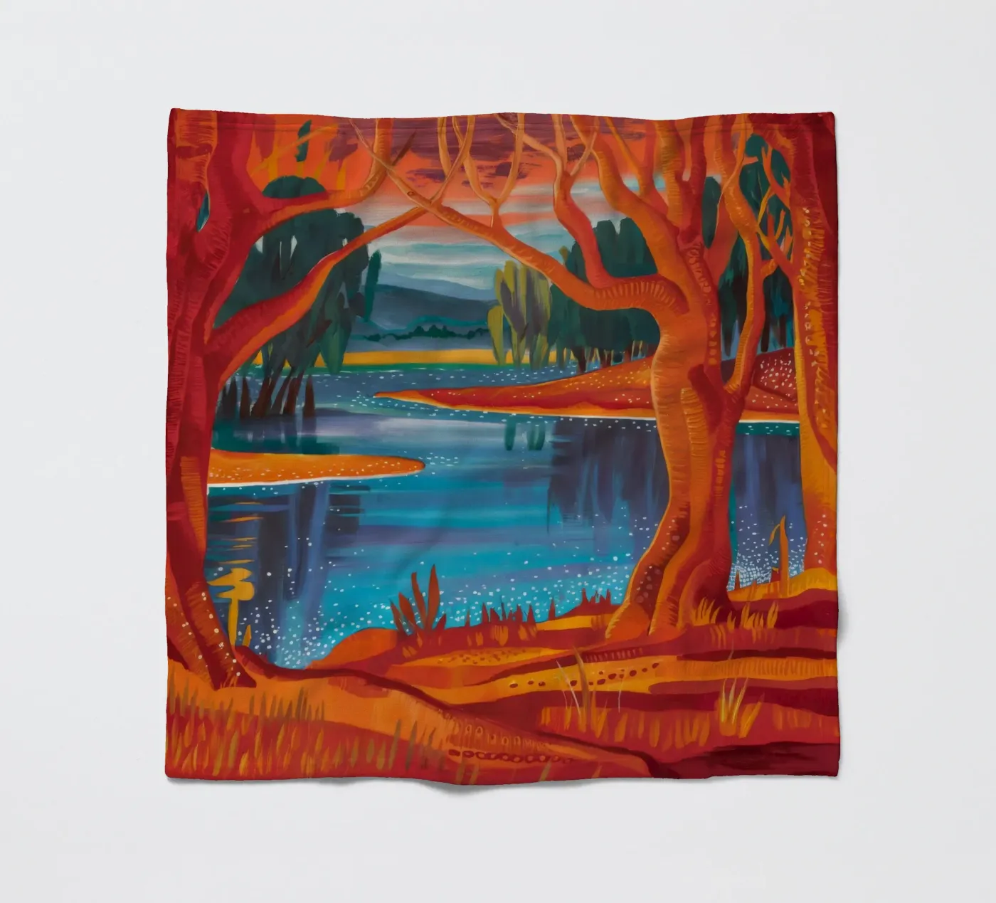 Danza del fiume d'autunno coperta in pile da Verve Pigments