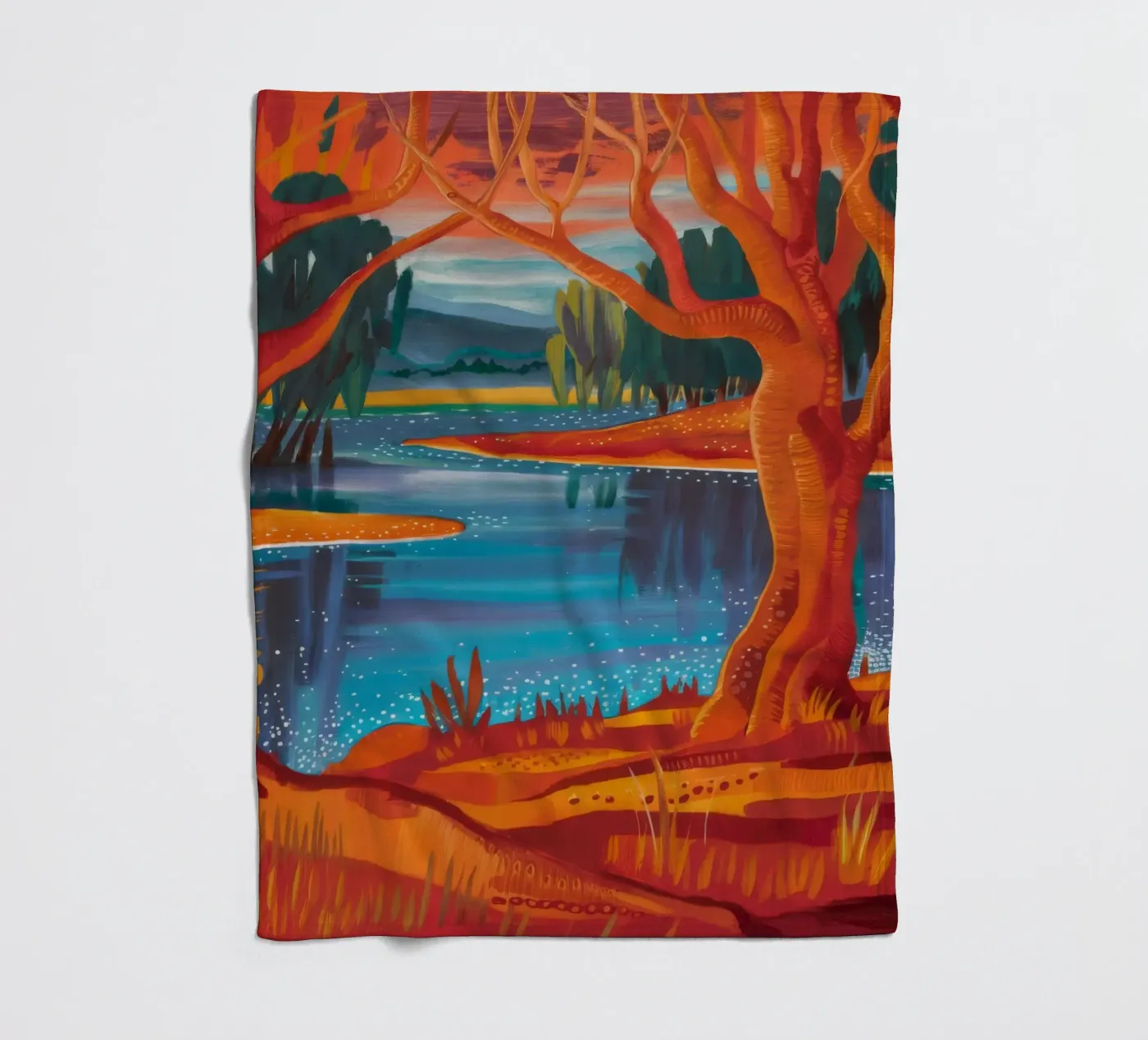 Danza del fiume d'autunno coperta in pile da Verve Pigments