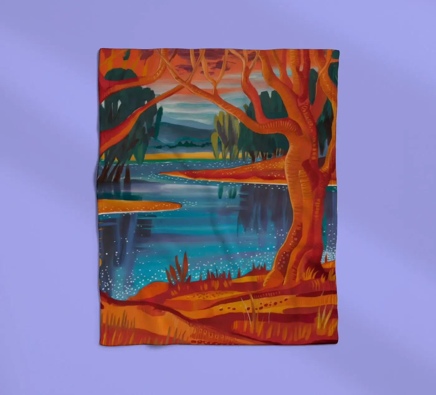 Danza del fiume d'autunno coperta in pile da Verve Pigments