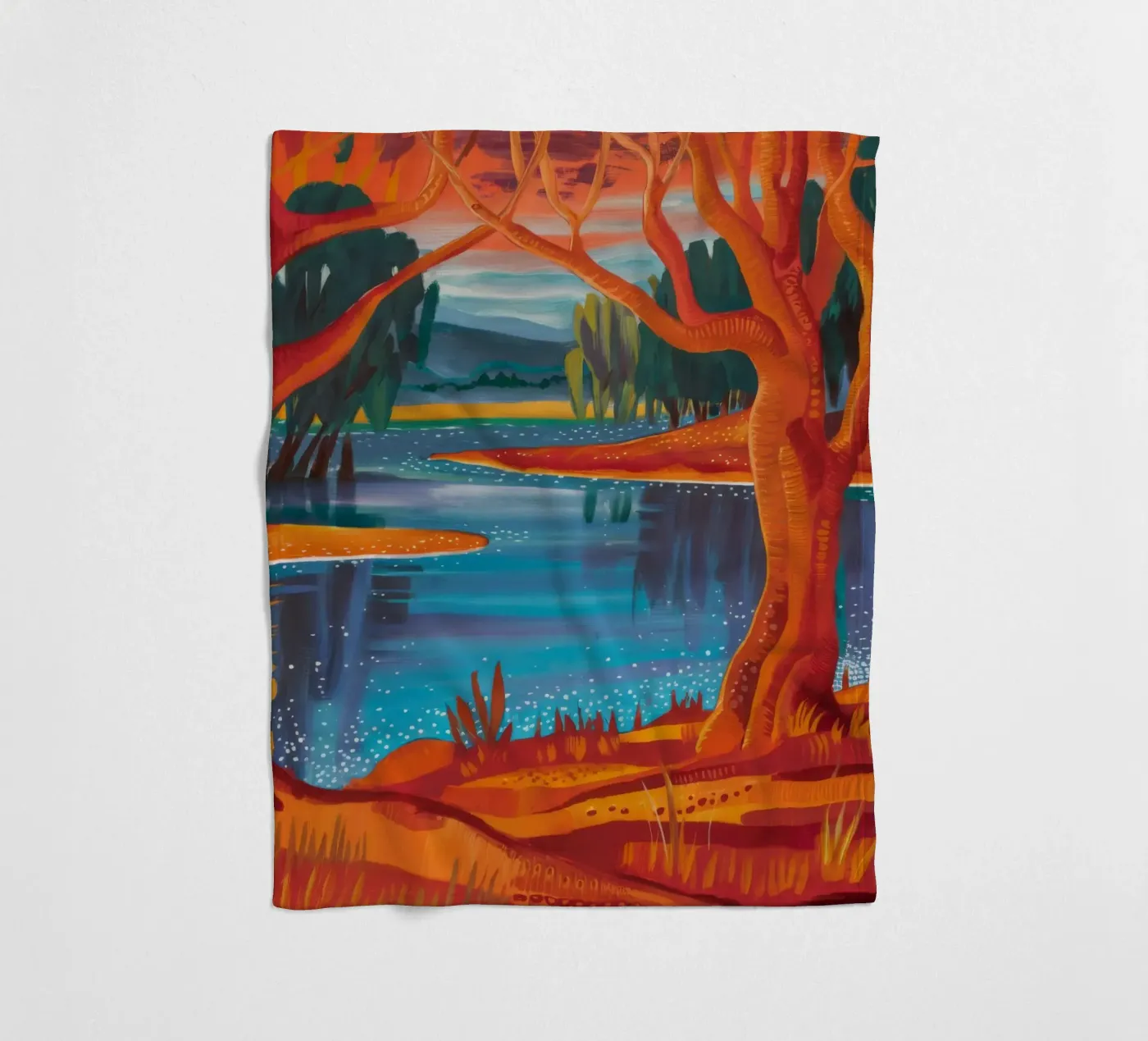 Danza del fiume d'autunno coperta in pile da Verve Pigments