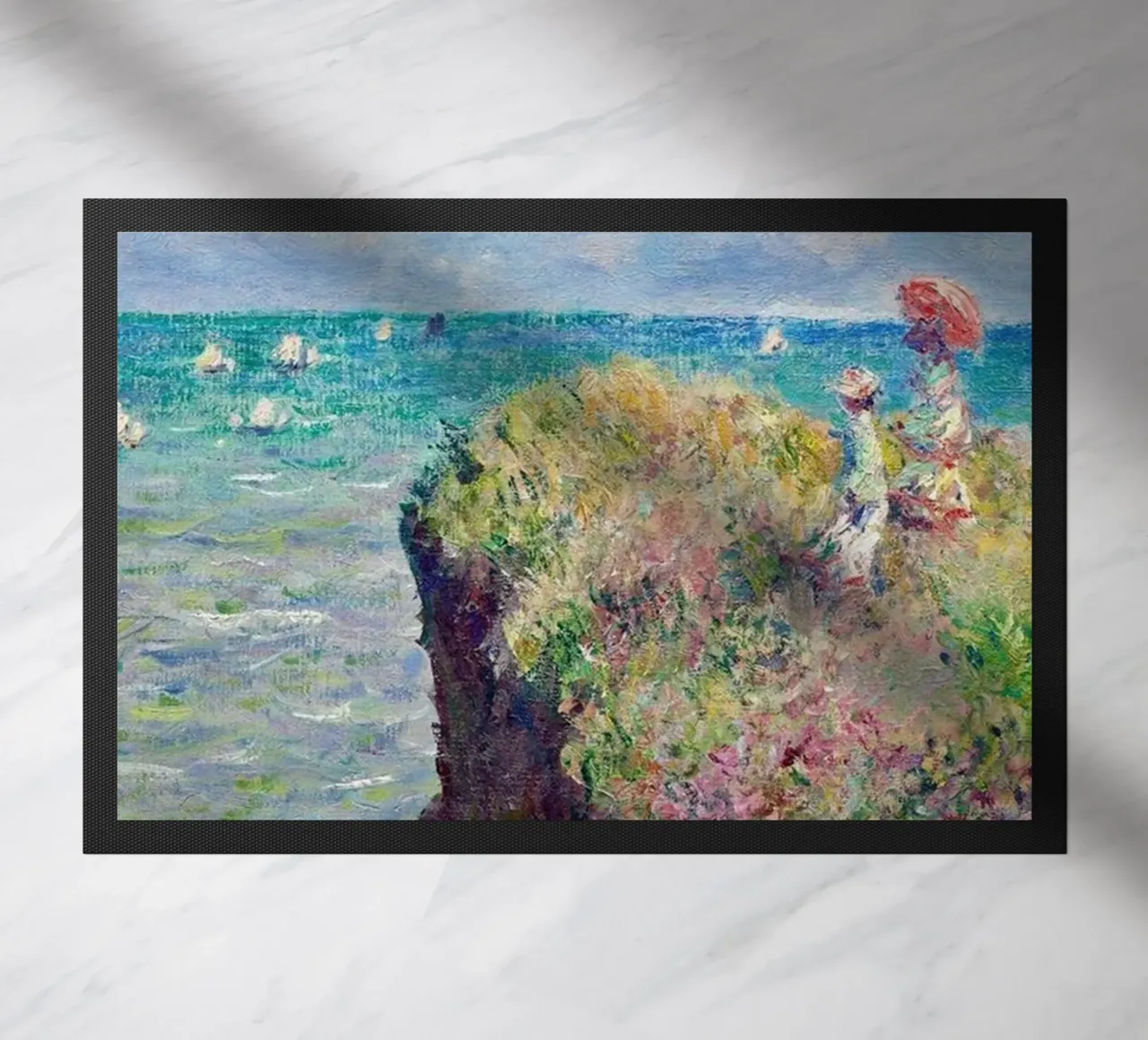 dipinto della scogliera dell'oceano claude monet zerbino da belong shop
