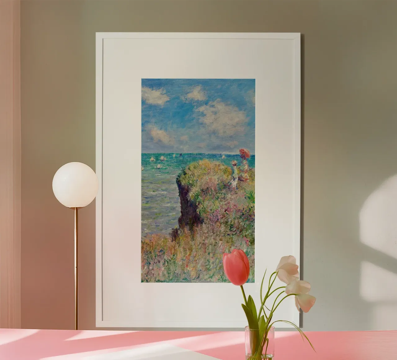 dipinto della scogliera dell'oceano claude monet poster da belong shop