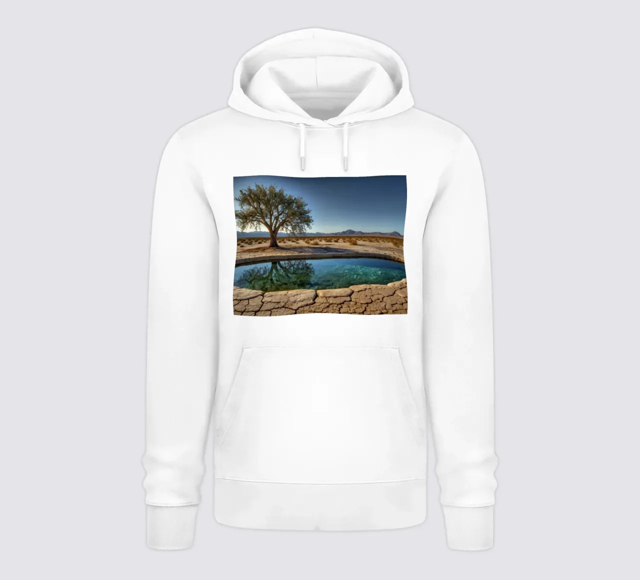 Un oasis tranquilo con árboles que dan a un agua cristalina sudadera con capucha de DesignDoodle
