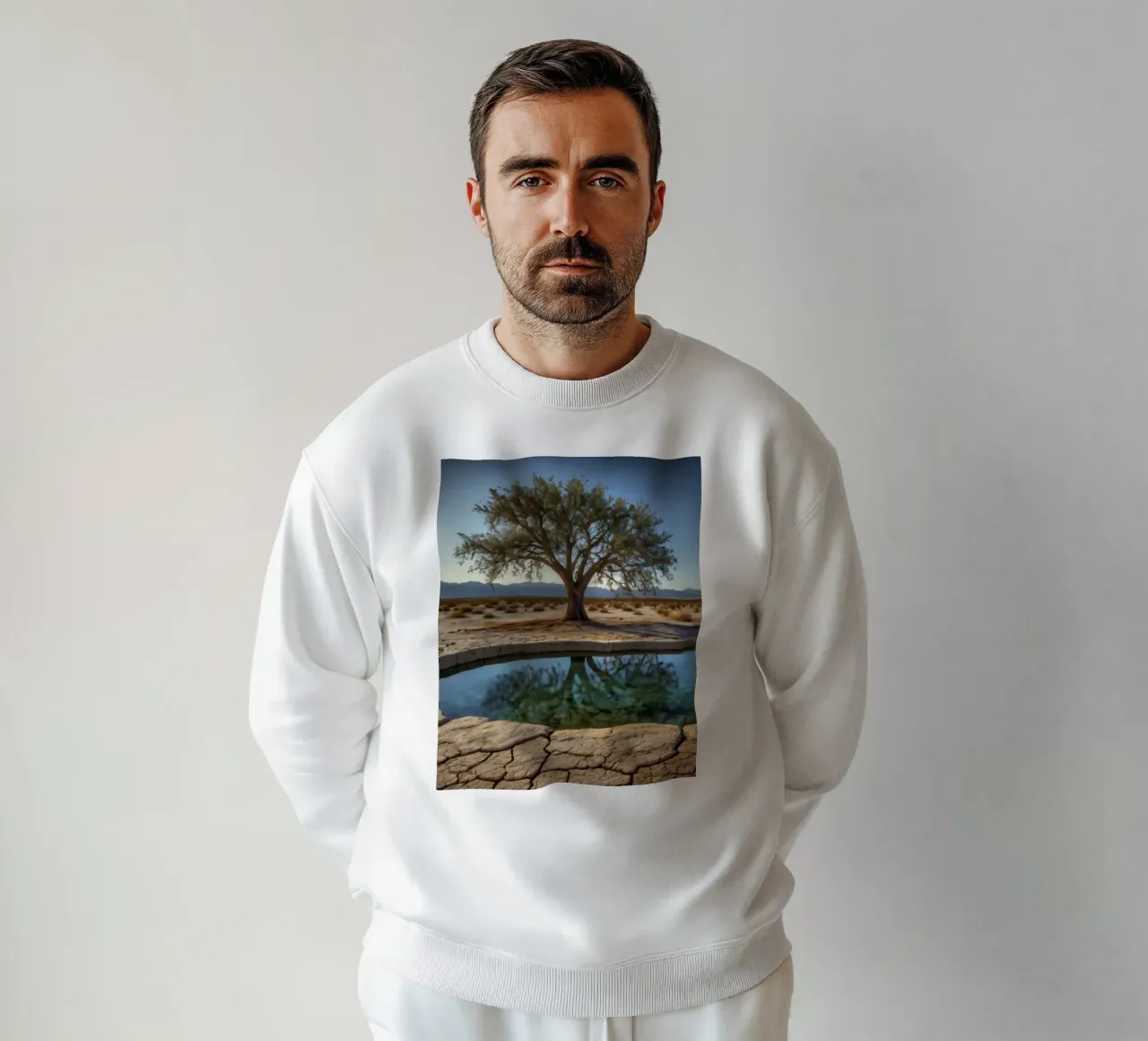 Un oasis tranquilo con árboles que dan a un agua cristalina sudadera de DesignDoodle
