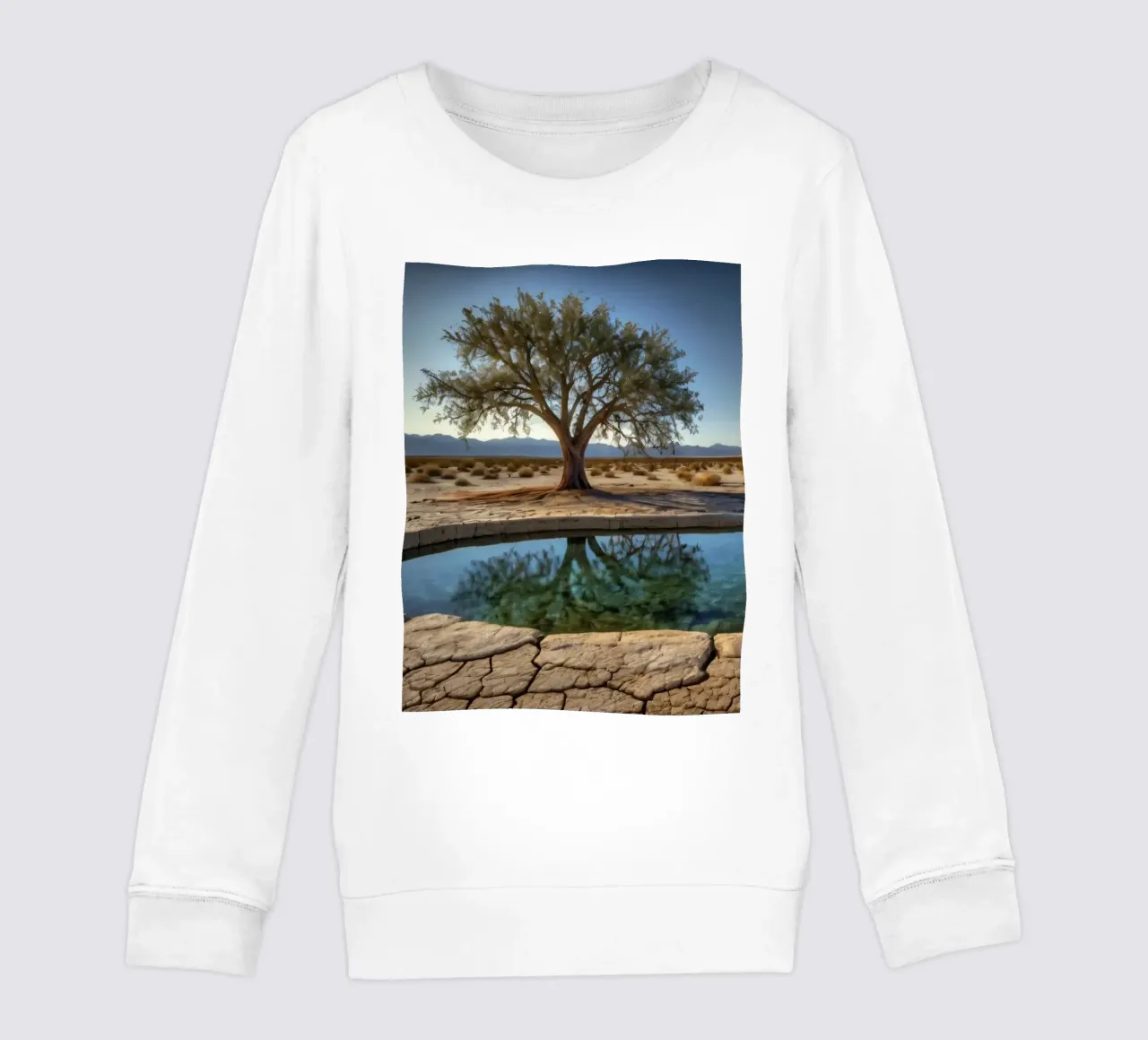 Un oasis tranquilo con árboles que dan a un agua cristalina sudadera para niño de DesignDoodle