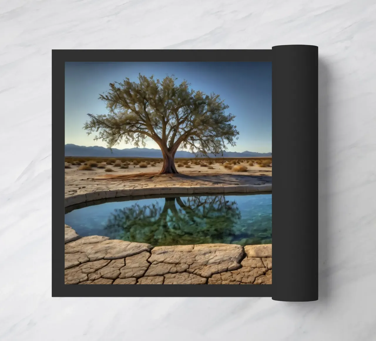 Un oasis tranquilo con árboles que dan a un agua cristalina felpudo de DesignDoodle