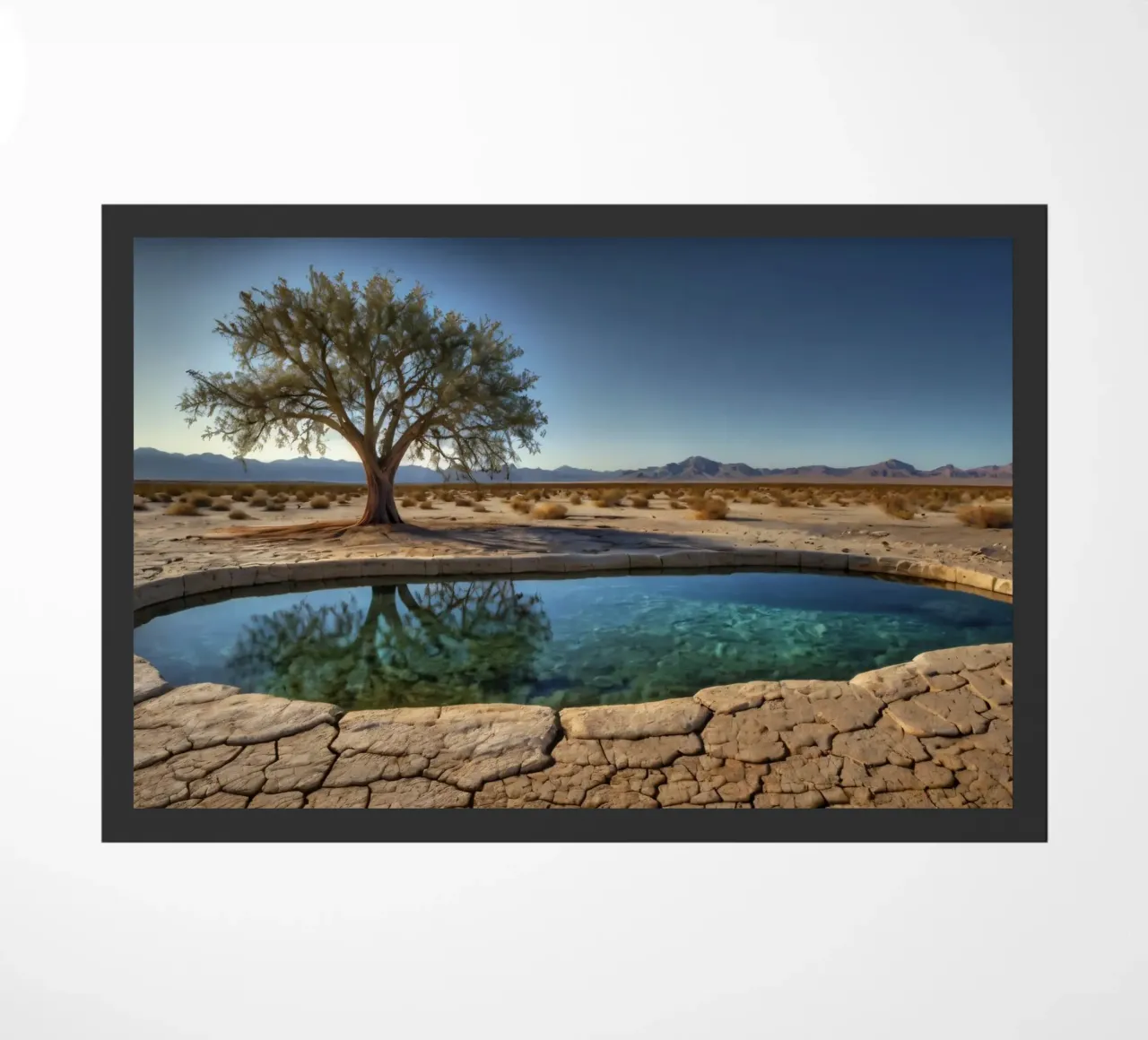 Un oasis tranquilo con árboles que dan a un agua cristalina felpudo de DesignDoodle