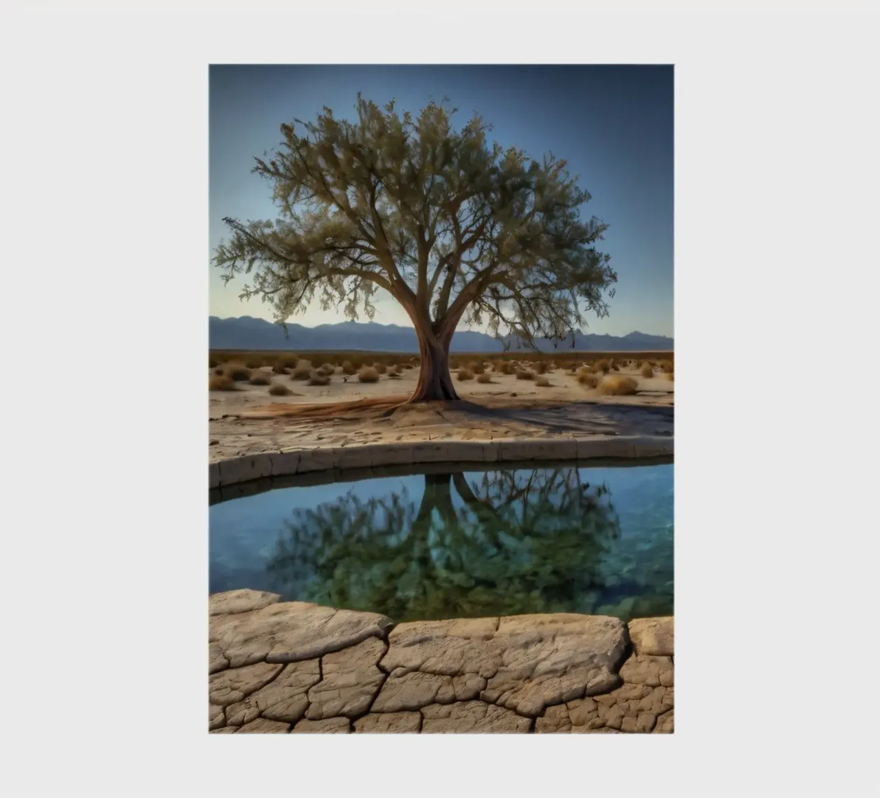 A tranquil oasis with tree overlooking a clear water notebook by DesignDoodle