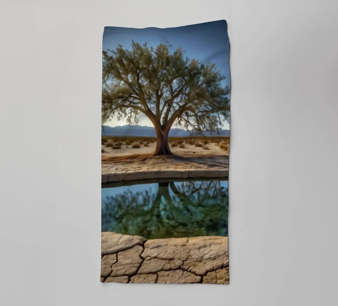 A tranquil oasis with tree overlooking a clear water towel by DesignDoodle
