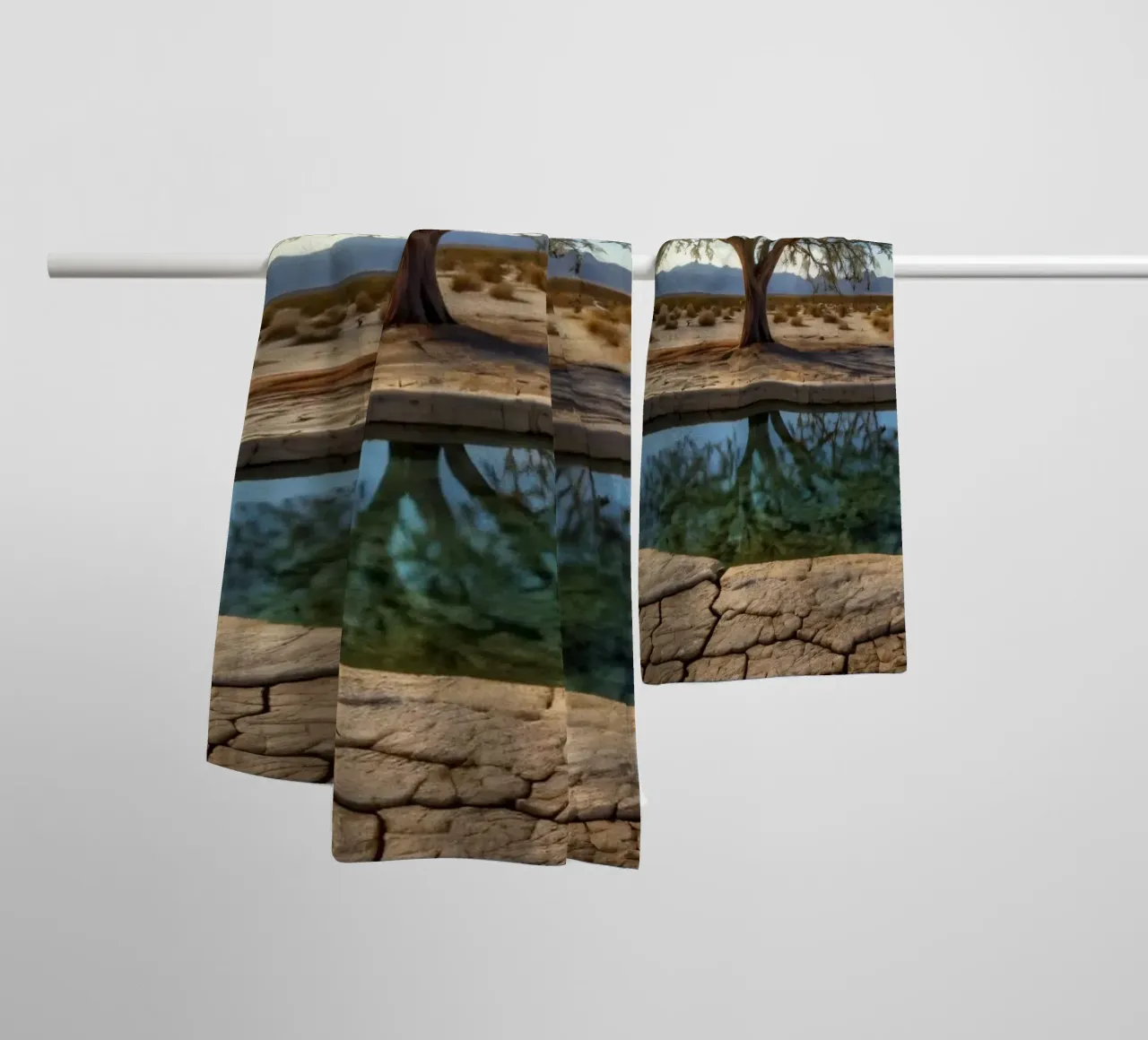 A tranquil oasis with tree overlooking a clear water towel by DesignDoodle