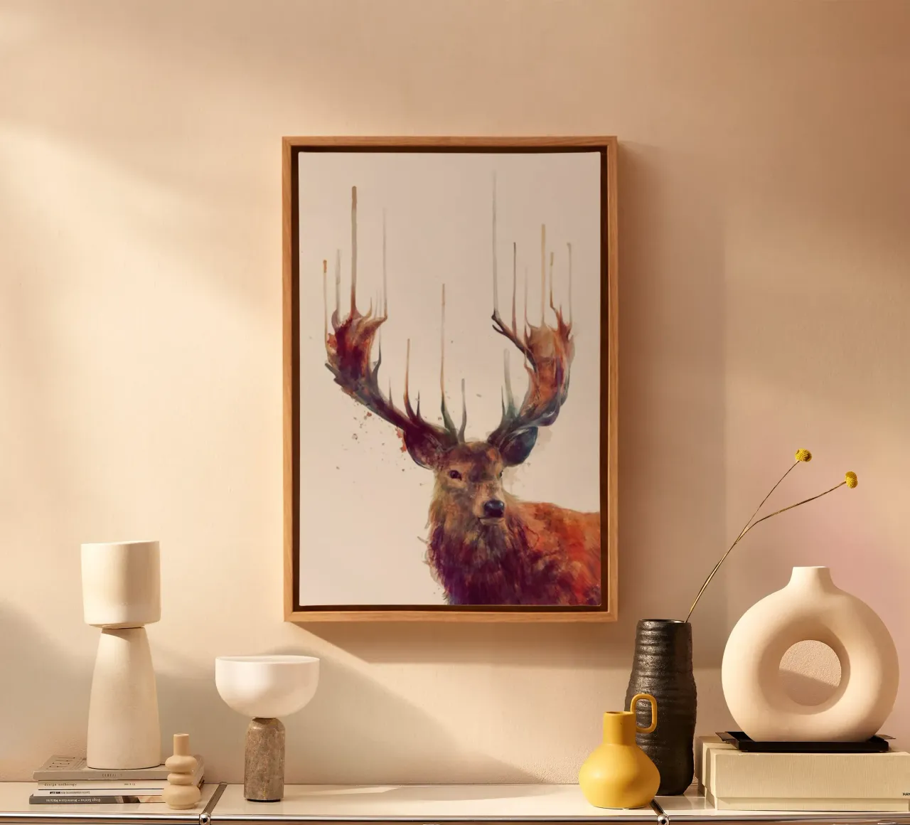 corna di cervo artistiche amy hamilton tela con Cornice a cassetta da kbm store