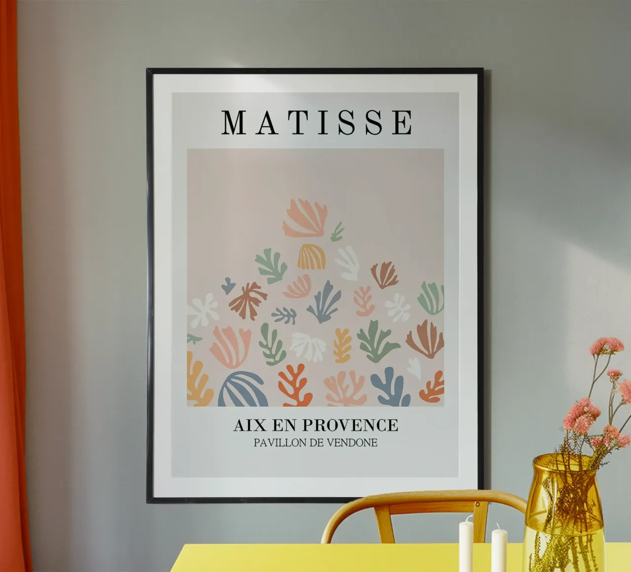 Henri Matisse - Spruzzo di foglie - Papiers Découpés poster con telaio in plastica da Perdana shop