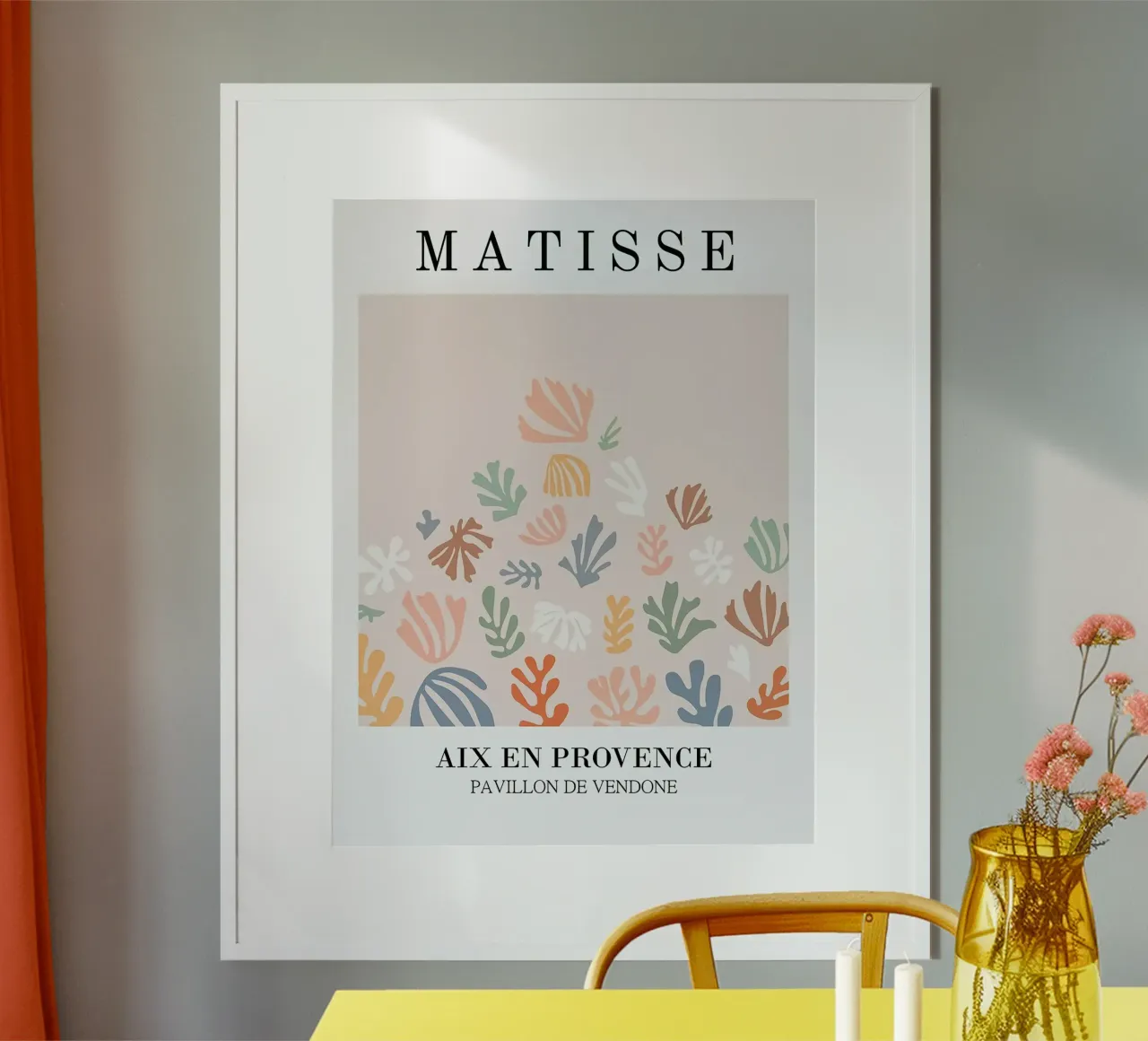 Henri Matisse - Spruzzo di foglie - Papiers Découpés poster con telaio in plastica da Perdana shop
