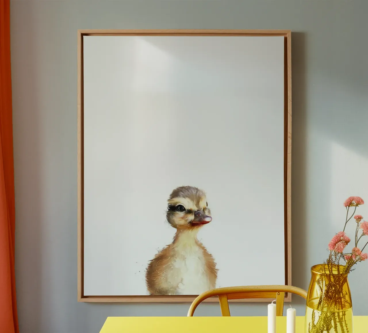 poster dell'anatroccolo carino di Amy Hamilton tela con Cornice a cassetta da kbm store