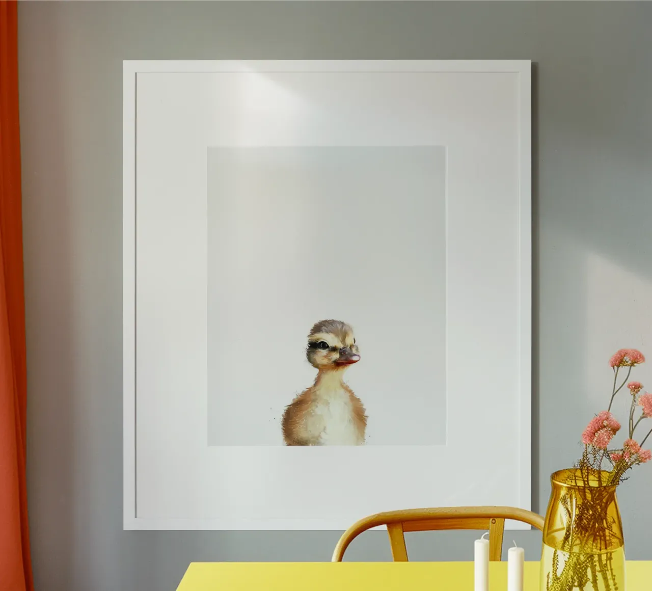 poster dell'anatroccolo carino di Amy Hamilton poster con telaio in legno da kbm store