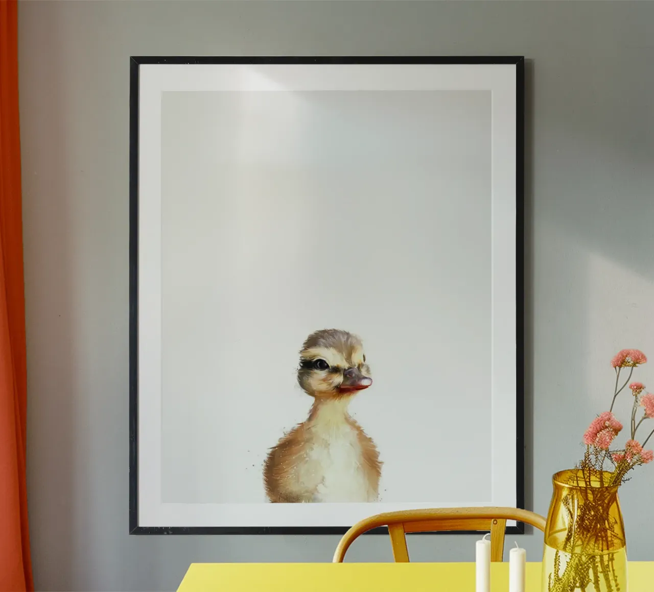 poster dell'anatroccolo carino di Amy Hamilton poster con telaio in legno da kbm store