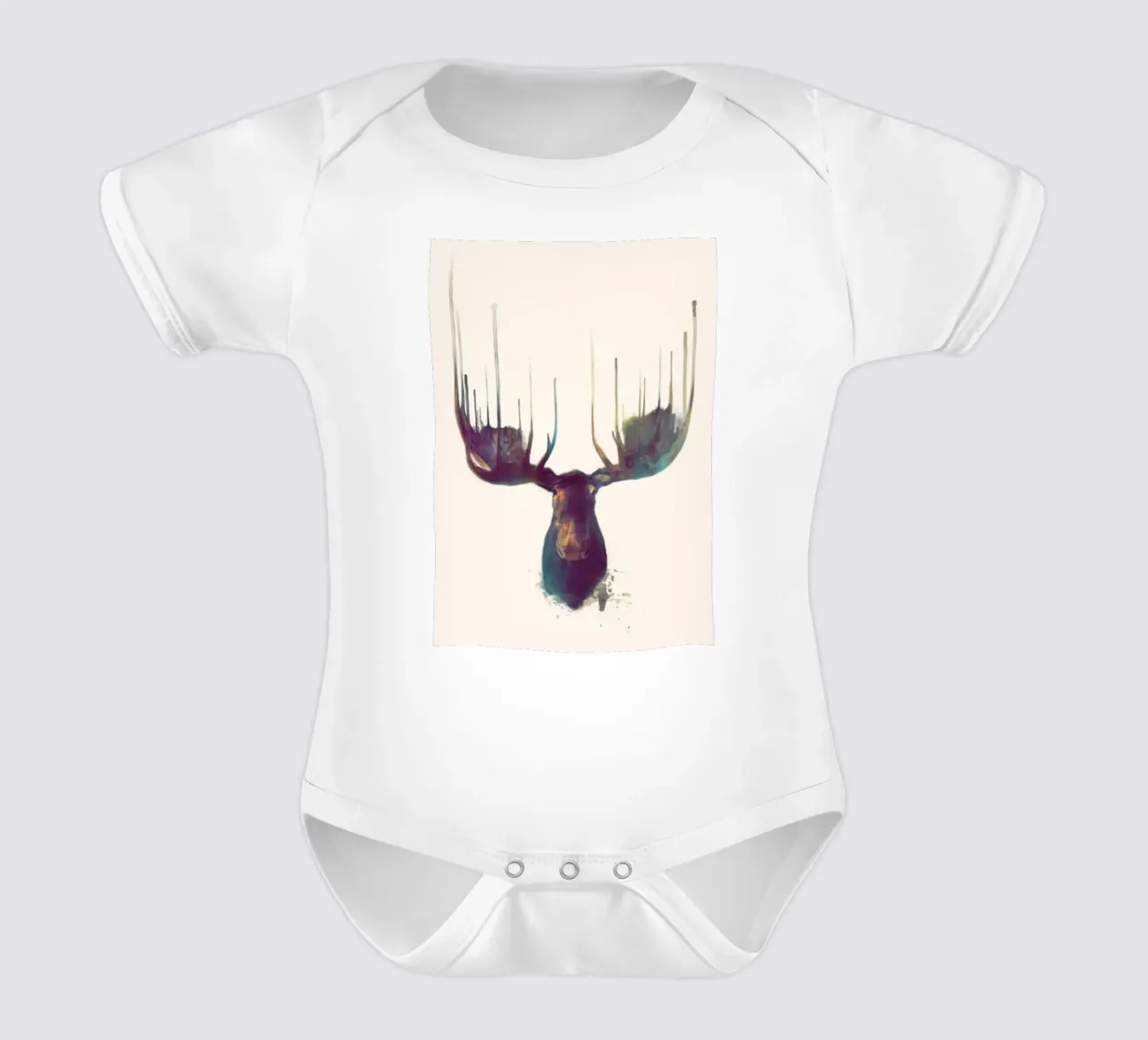 alce corna acquerello amy hamilton body neonato maniche corte da kbm store