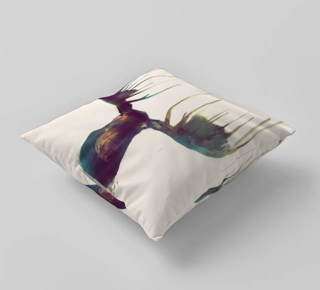 alce corna acquerello amy hamilton cuscino da kbm store