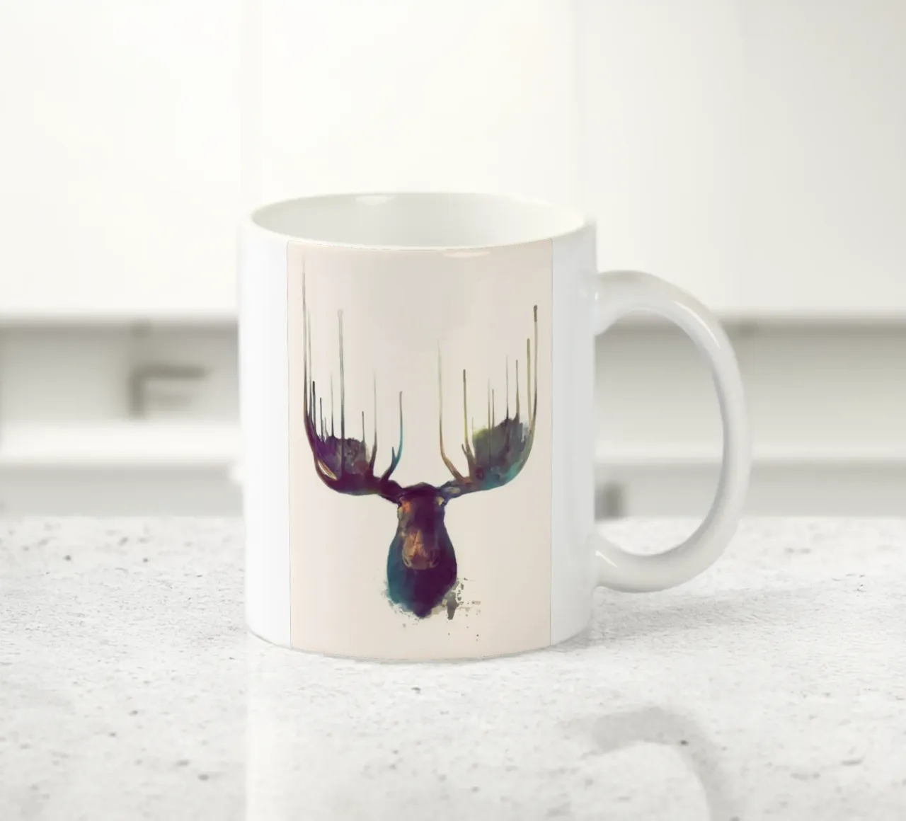 alce corna acquerello amy hamilton tazza in ceramica da kbm store