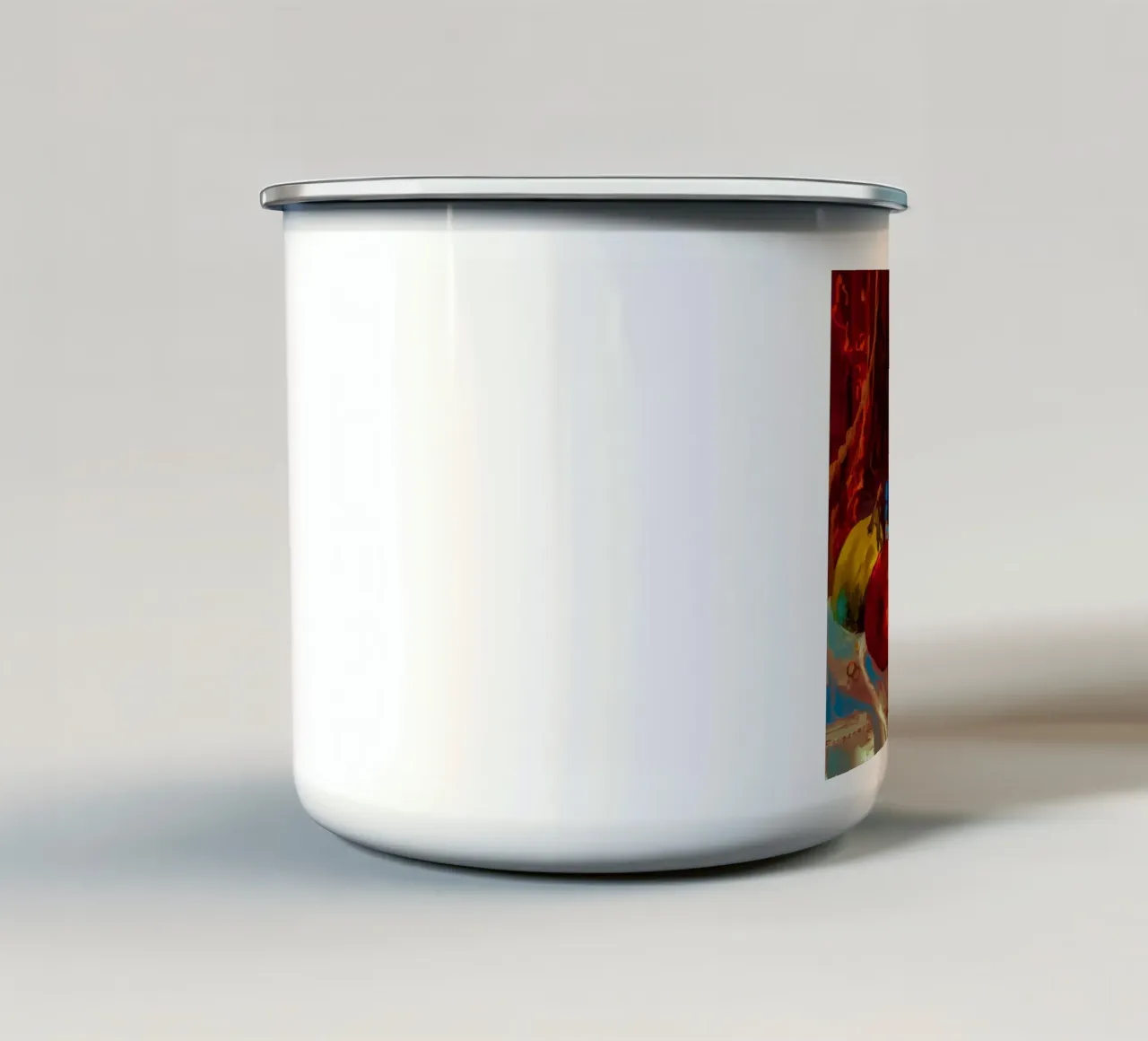 Vibrant Fruit Basket Pattern in Rich Oil Paint Texture tazza in smalto da mysteriouscoco