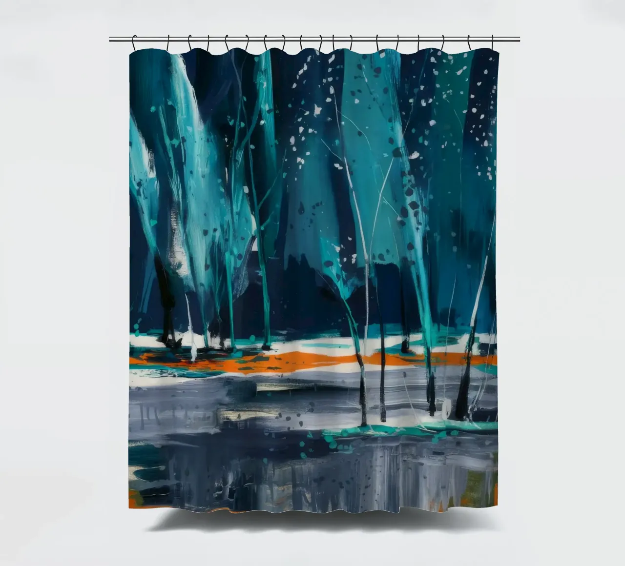 Frosted Grove Mirage Duschvorhang von Verve Pigments