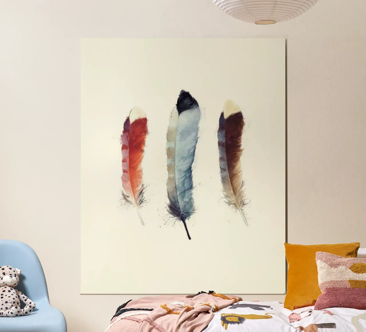 piume uccello colori naturali amy hamilton poster con telaio in plastica da kbm store