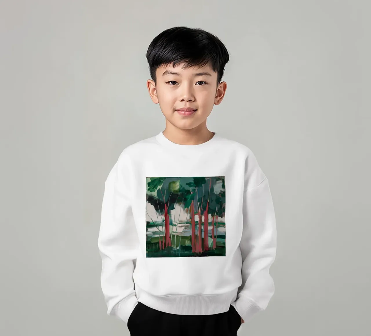 Harmonie du tronc verdoyant sweat enfant de Verve Pigments