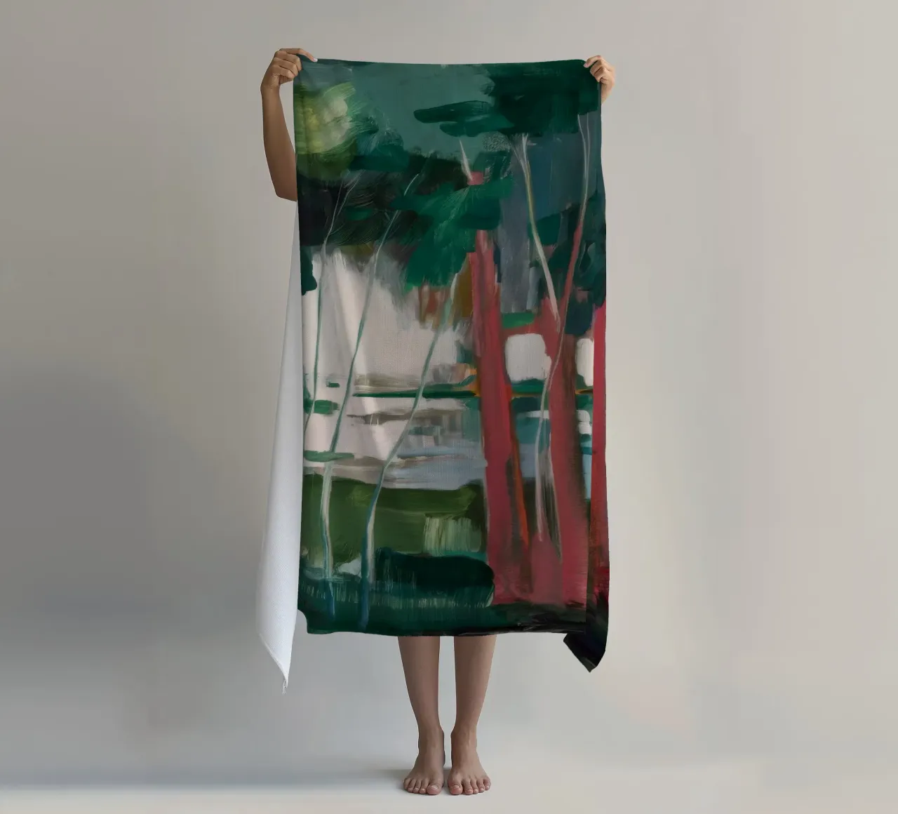 Harmonie du tronc verdoyant serviette de plage de Verve Pigments