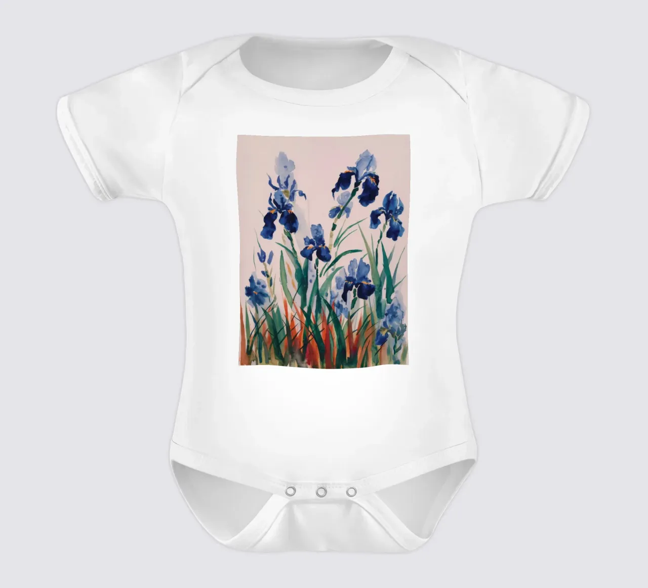 Melodie van schemerige irissen babyrompertje korte mouwen van Verve Pigments