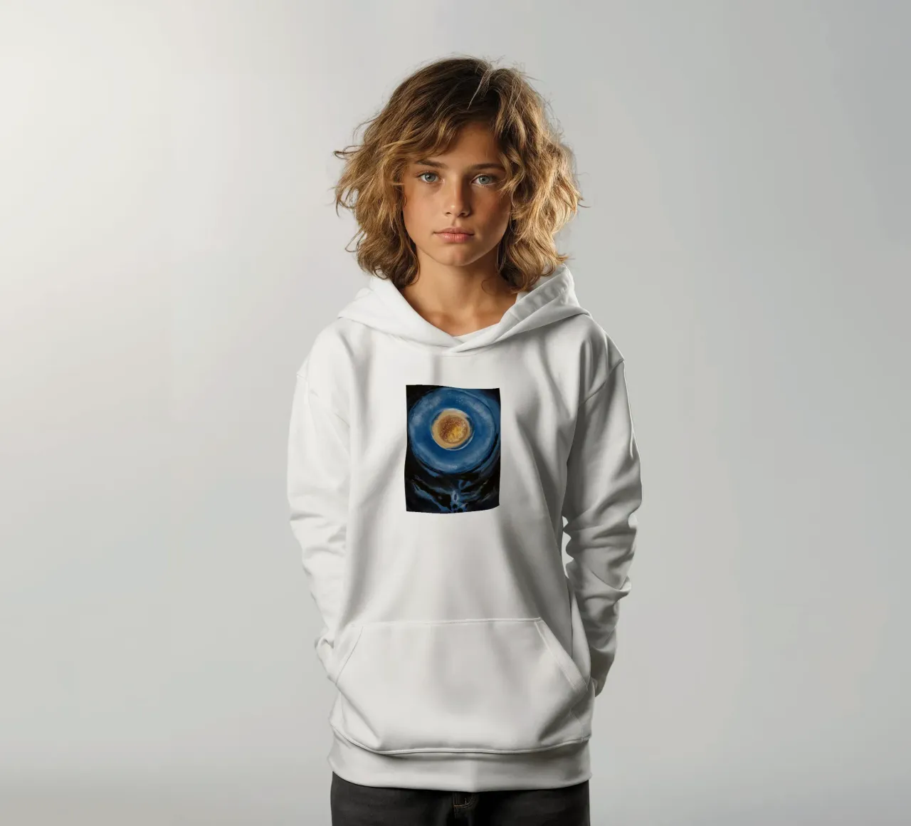 Nucleo Celeste felpa bambino con cappuccio da Verve Pigments