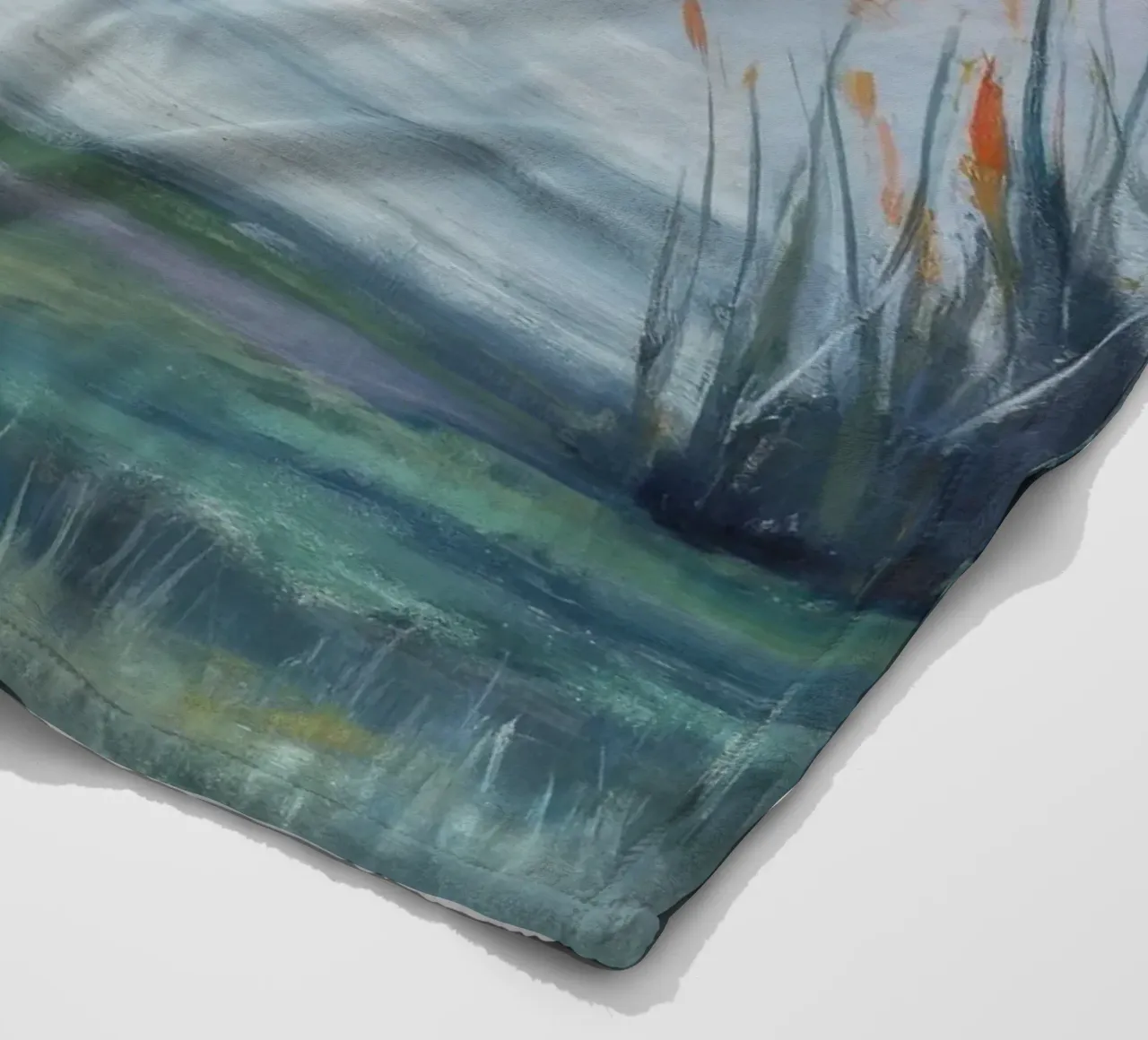 Dusk Marsh Glow fleece blanket by Verve Pigments
