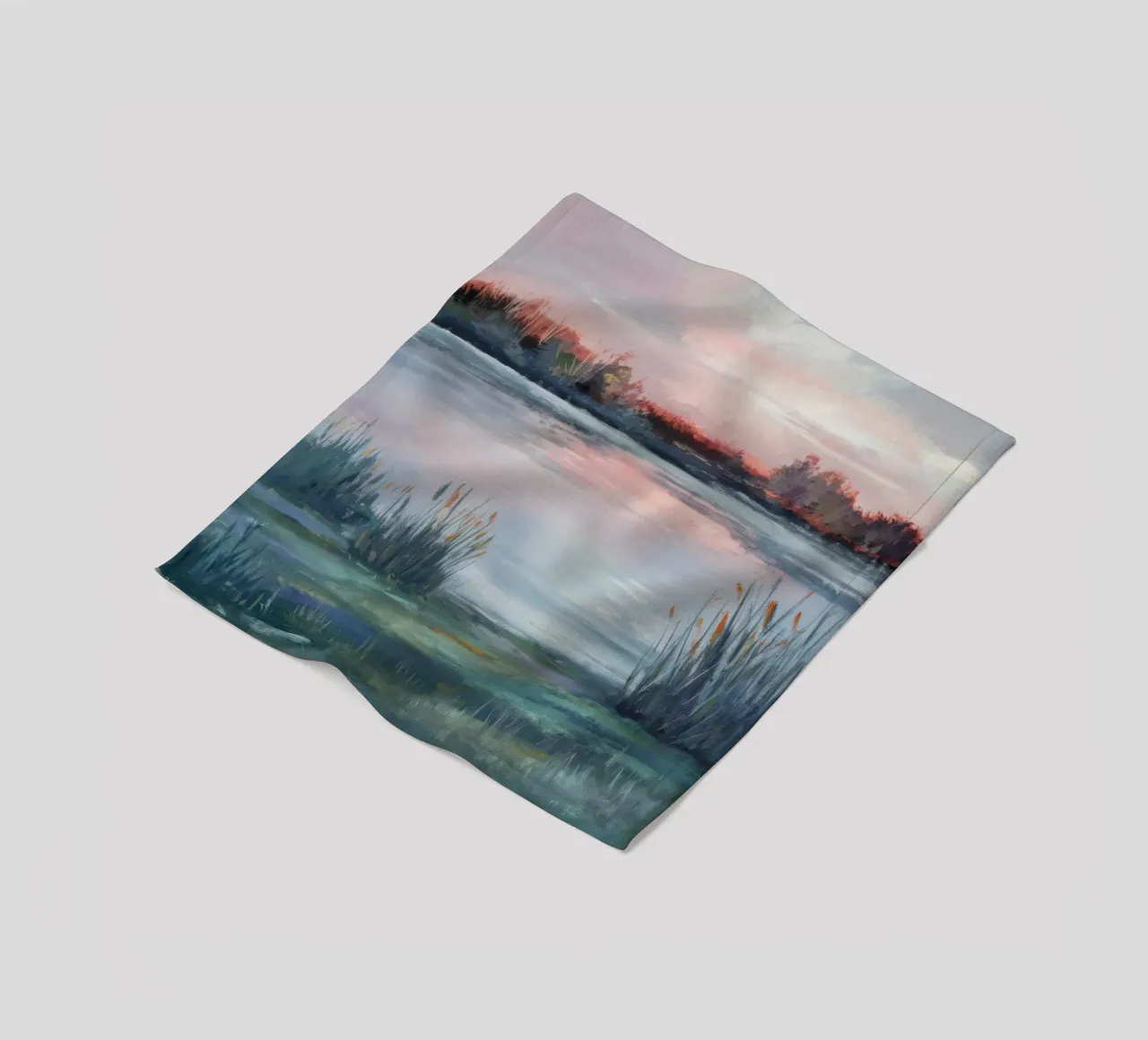 Dusk Marsh Glow fleece blanket by Verve Pigments