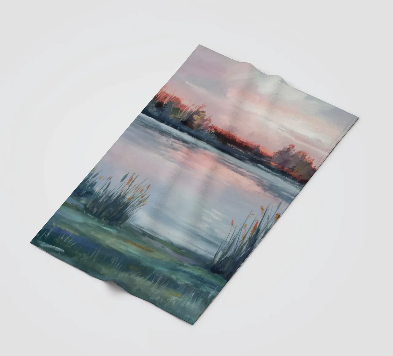 Dusk Marsh Glow fleece blanket by Verve Pigments