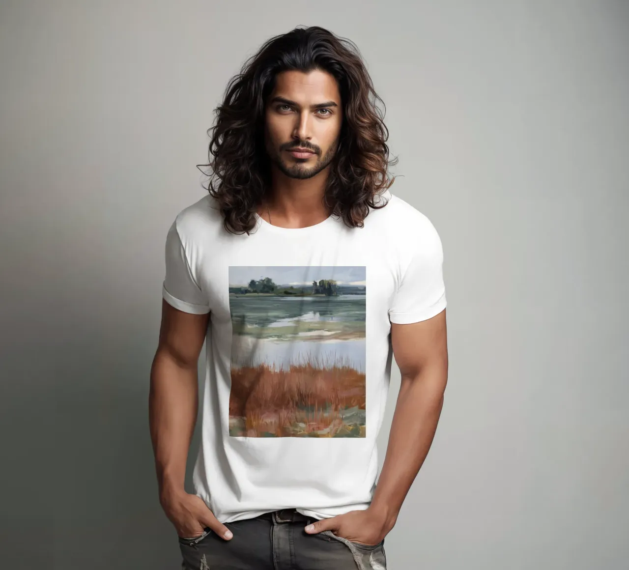 Tranquillità della palude salata t-shirt da Verve Pigments