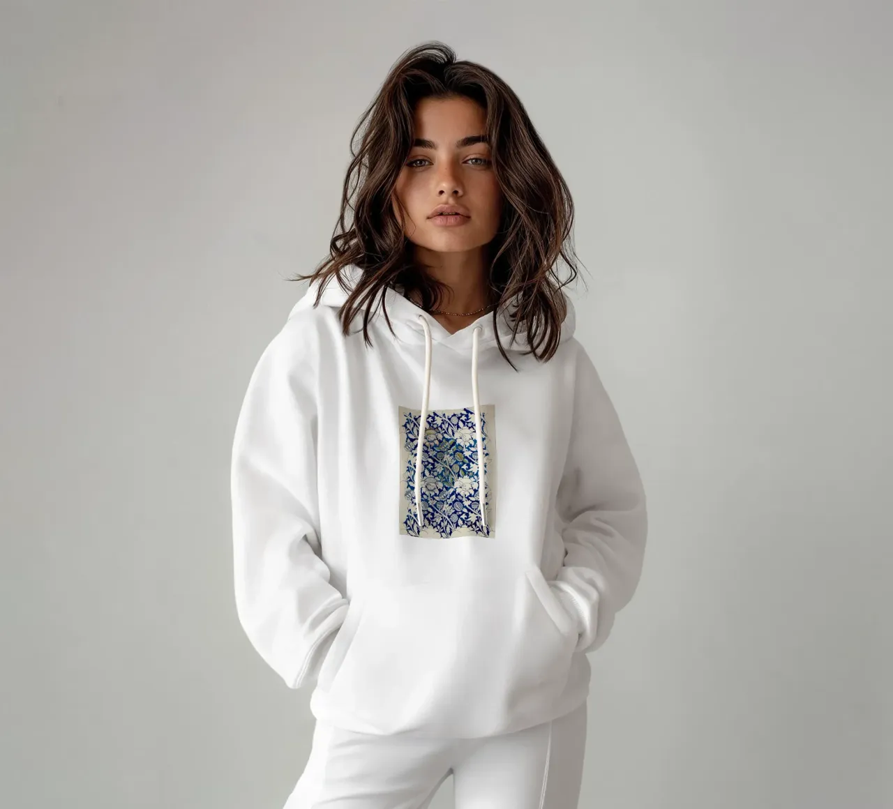 modello di foglia floreale vite william morris felpa con cappuccio da komo store
