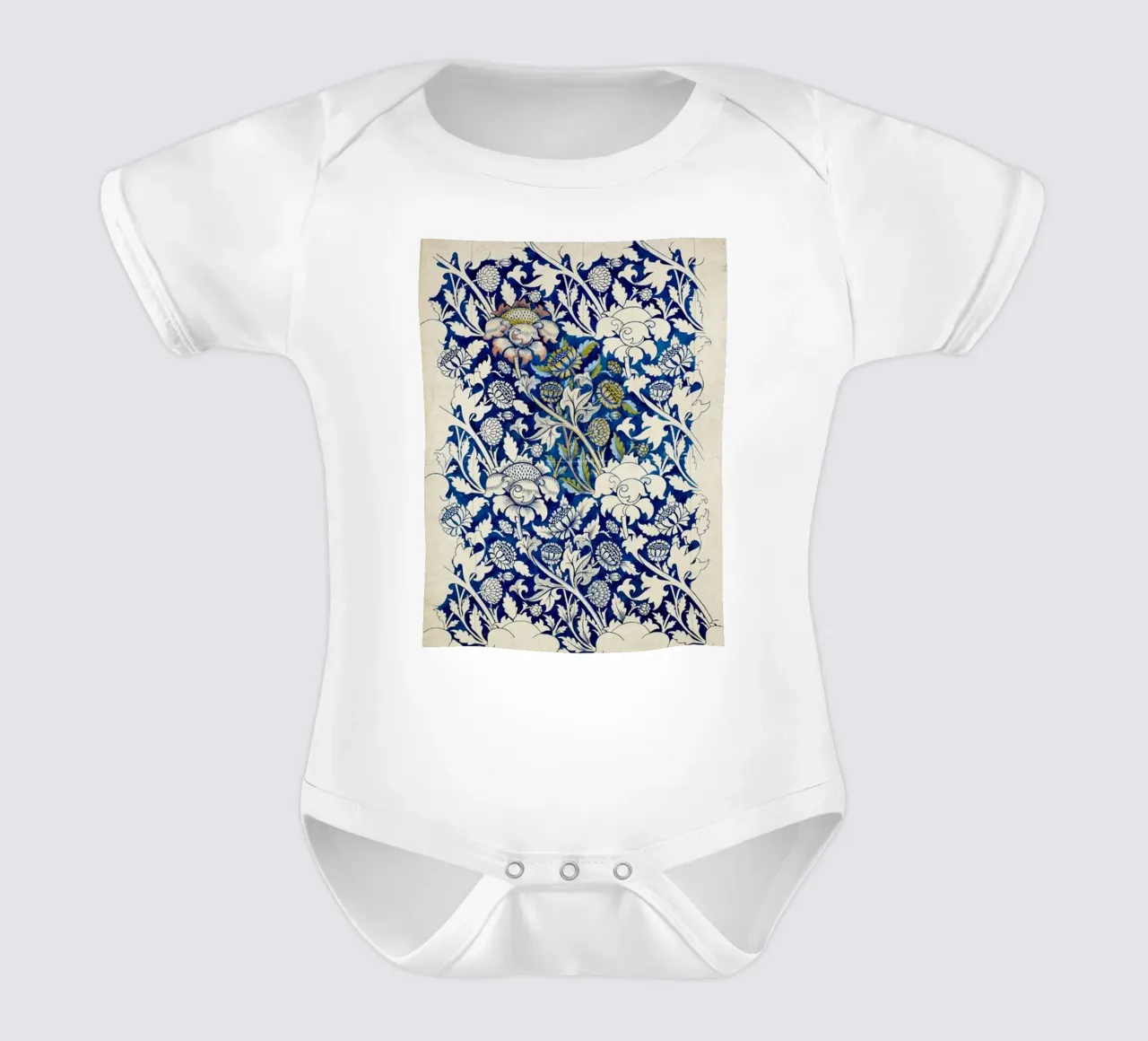 modello di foglia floreale vite william morris body neonato maniche corte da komo store
