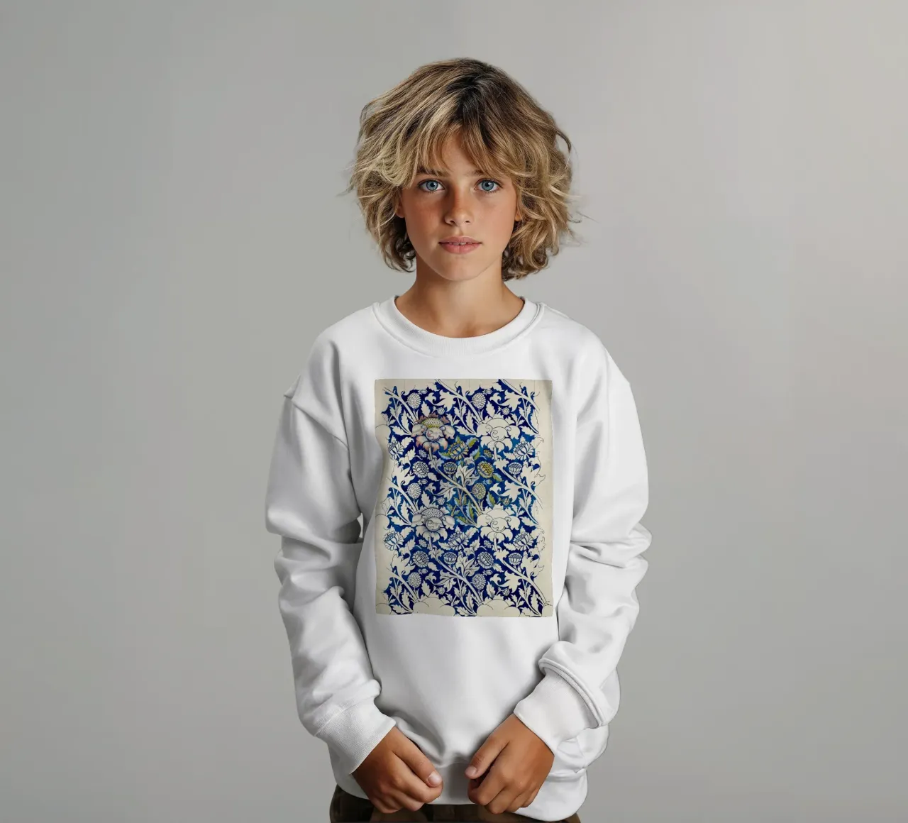 modello di foglia floreale vite william morris felpa bambino da komo store