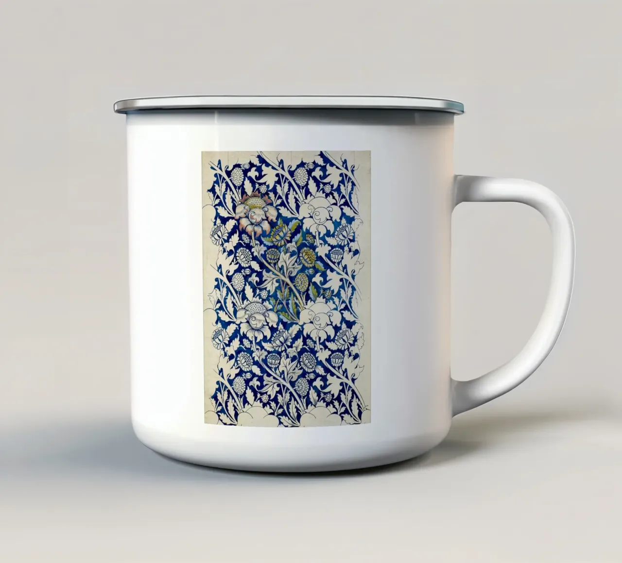 modello di foglia floreale vite william morris tazza in smalto da komo store