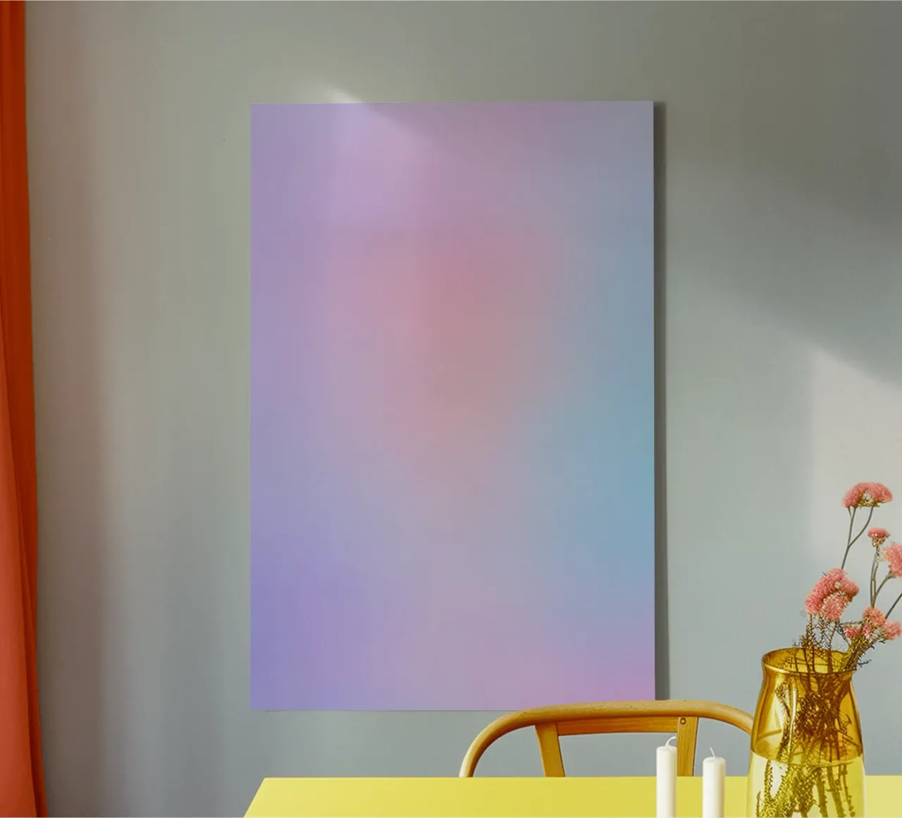 Aurore Pastel - Tonalità blu e rosa tela con Cornice a cassetta da studiofox