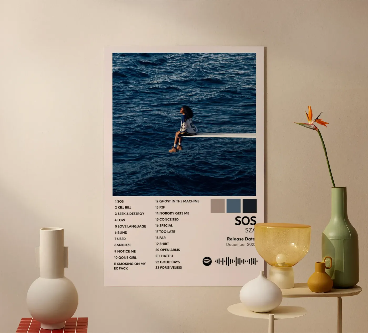 SOS/SZA acrylic glass by Attaboy Dsgn