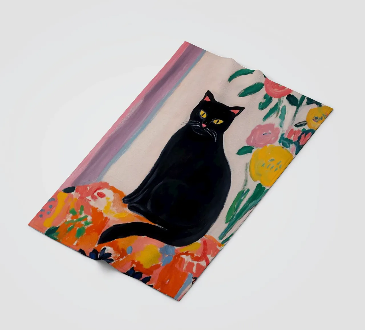 Matisse cat fleece blanket by Euphoria Theresa
