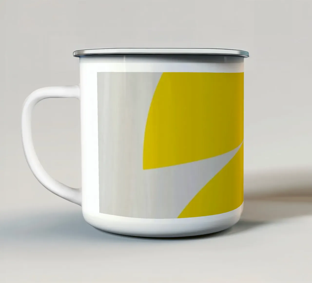 Onde (giallo) tazza in smalto da Rose Beck Art