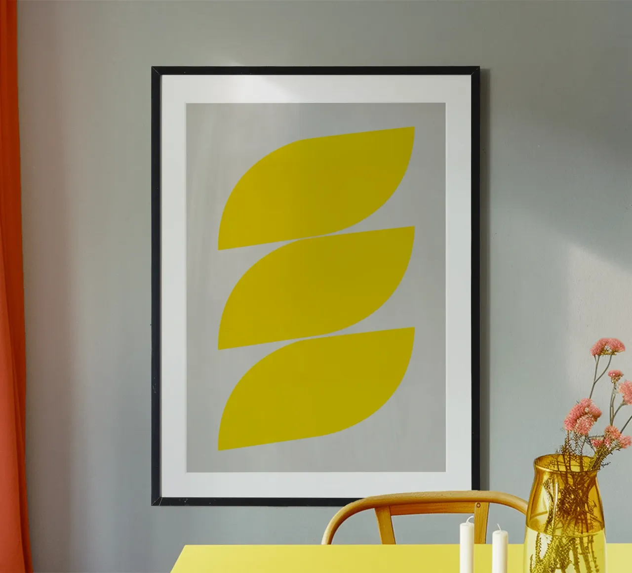 Onde (giallo) poster da Rose Beck Art