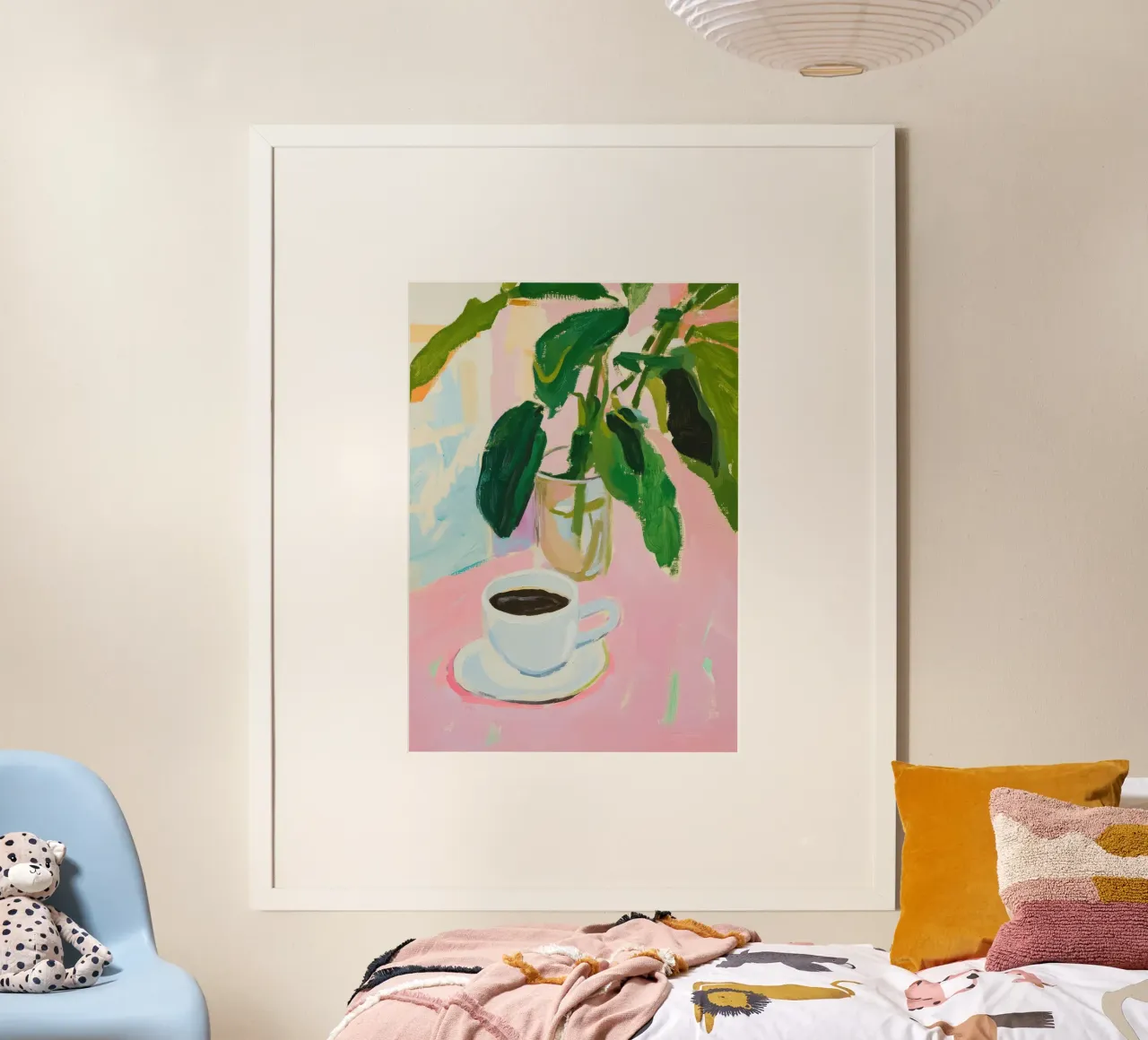 Caffè a pennello poster con telaio in legno da Euphoria Theresa