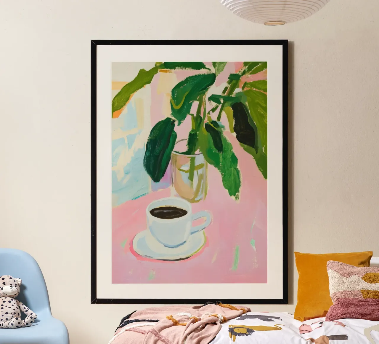 Caffè a pennello poster con telaio in legno da Euphoria Theresa