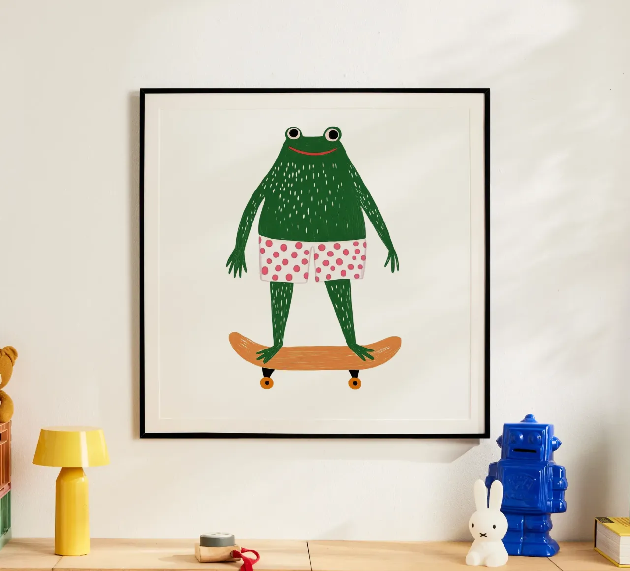 Ranocchio in vacanza poster con telaio in alluminio da HookASmile