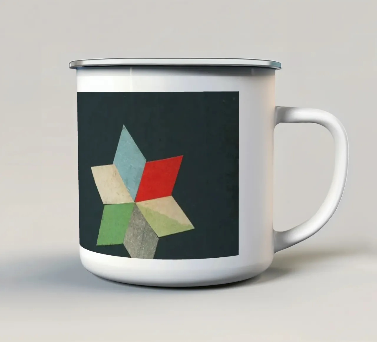 Paper Stars tazza in smalto da Cassia Beck Collage