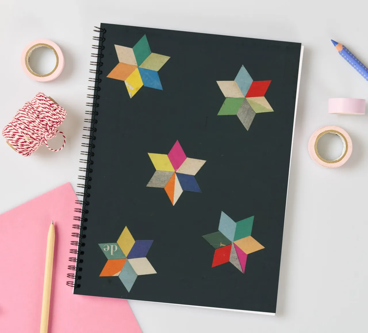 Paper Stars spiral notebook by Cassia Beck Collage