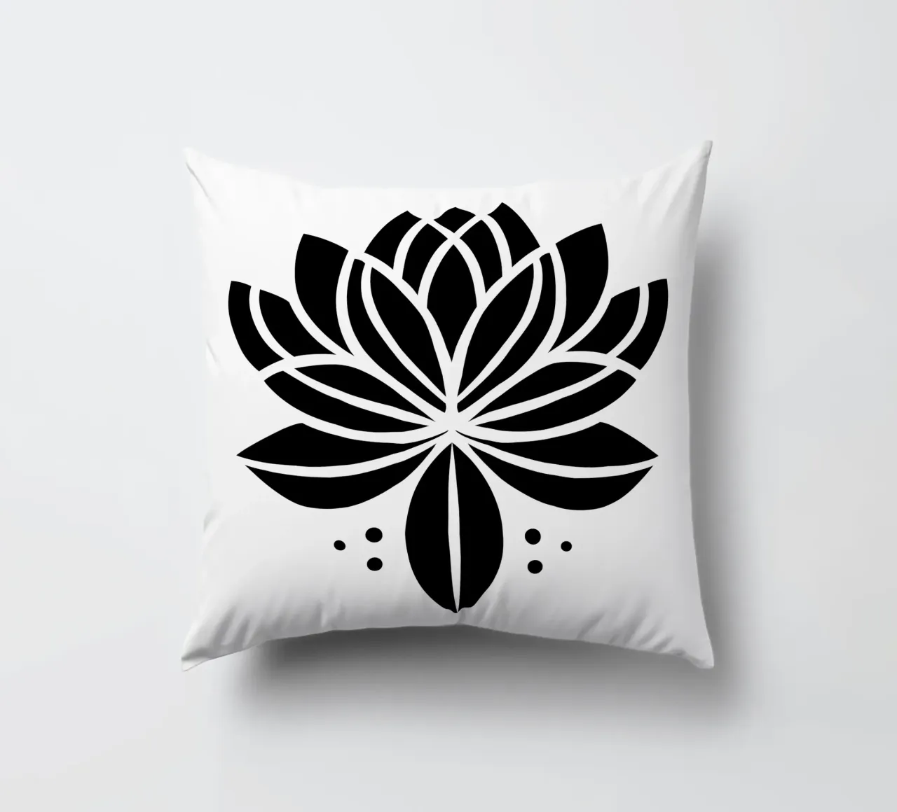 Lotus Serenity – Minimalist Line Art cuscino da Sivaro