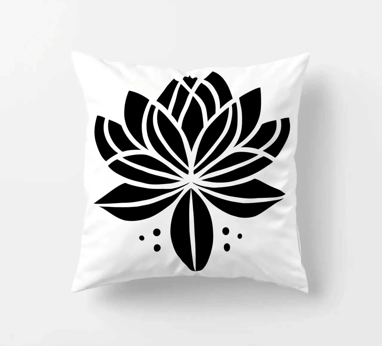 Lotus Serenity – Minimalist Line Art cuscino da Sivaro
